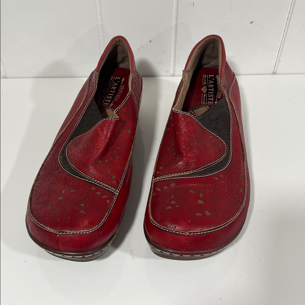 Spring Step L’Artiste‎ Bekitza Clogs Sz.42 US 10.5 Slip On Red